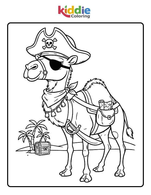 Free Printable Pirate Camel Coloring Sheet
