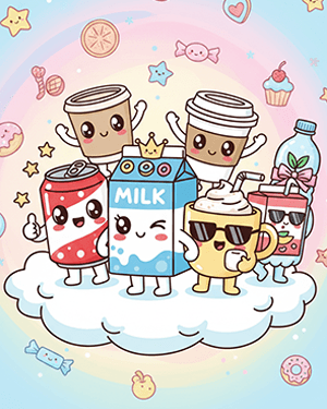 Drinks Coloring Sheets