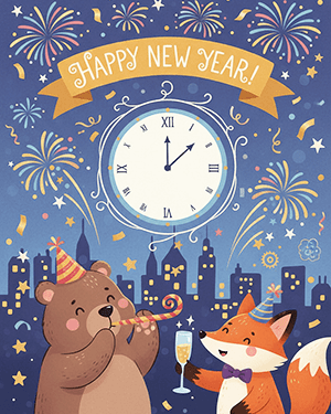 New Year Coloring Sheets