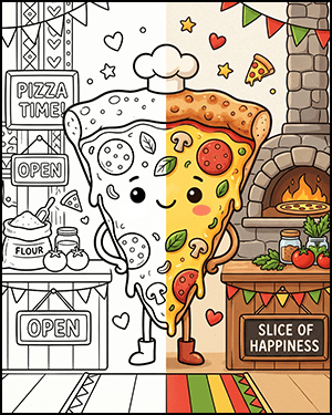 Free Printable Pizza Coloring Pages for Kids
