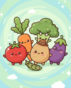 Vegetables Coloring Sheets