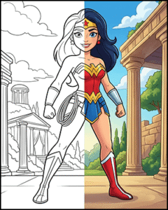 Free Printable Wonder Woman Coloring Pages for Kids